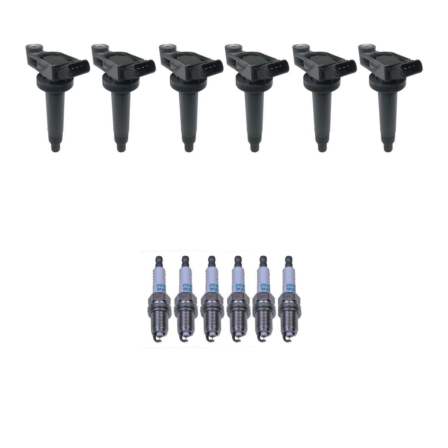 Set of 6 Ignition Coils & Denso Iridium Spark Plugs for Toyota Camry (1997–2001)