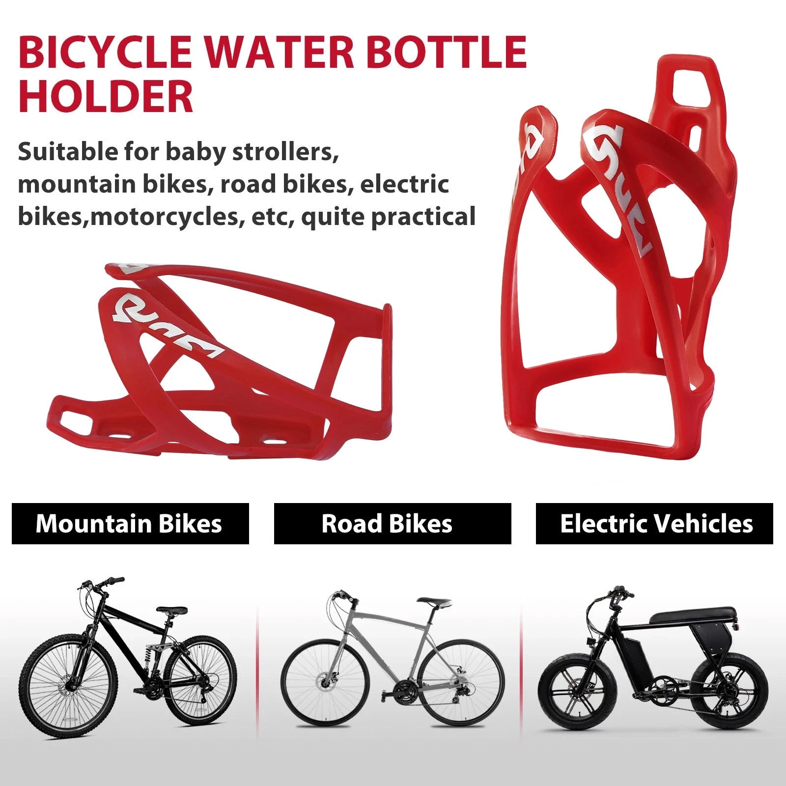 Water Bottle Holder for Bicycle Handlebar (Universal Fit)