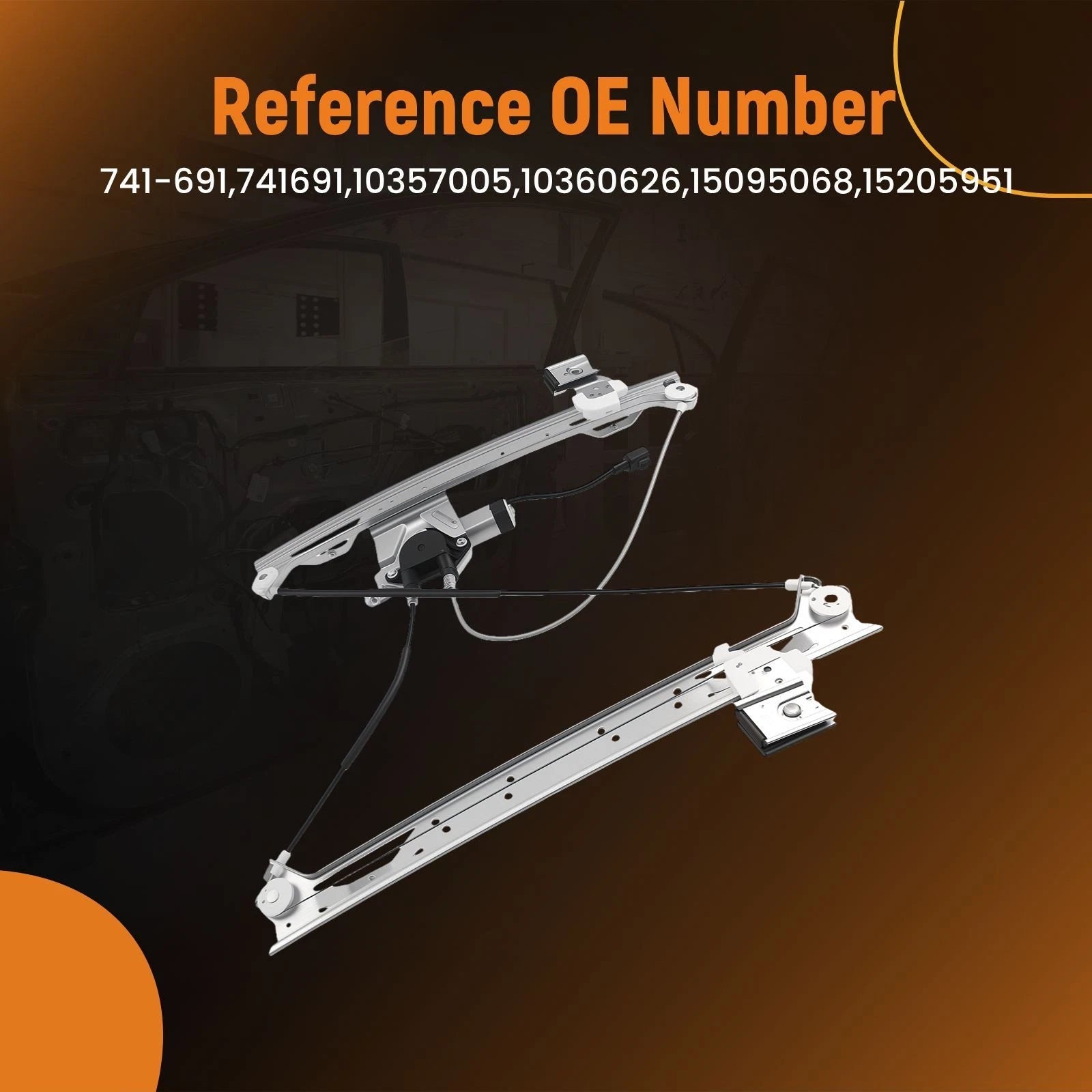 Front Right Window Regulator with Motor for Chevy Trailblazer GMC Envoy (2002-2009)