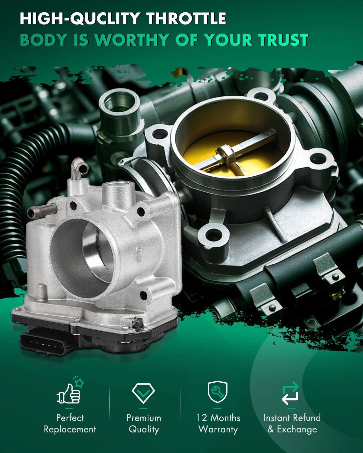 Throttle Body for Nissan Versa (2012–2019) L4 1.6L DOHC 16119-3AN1E