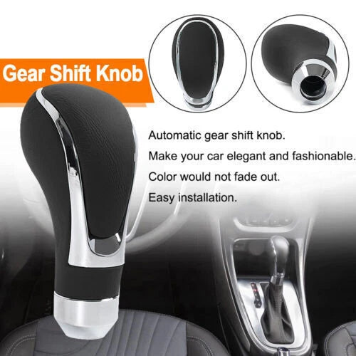 Gear Shift Knob for Universal Car Manual Shifter Black Leather