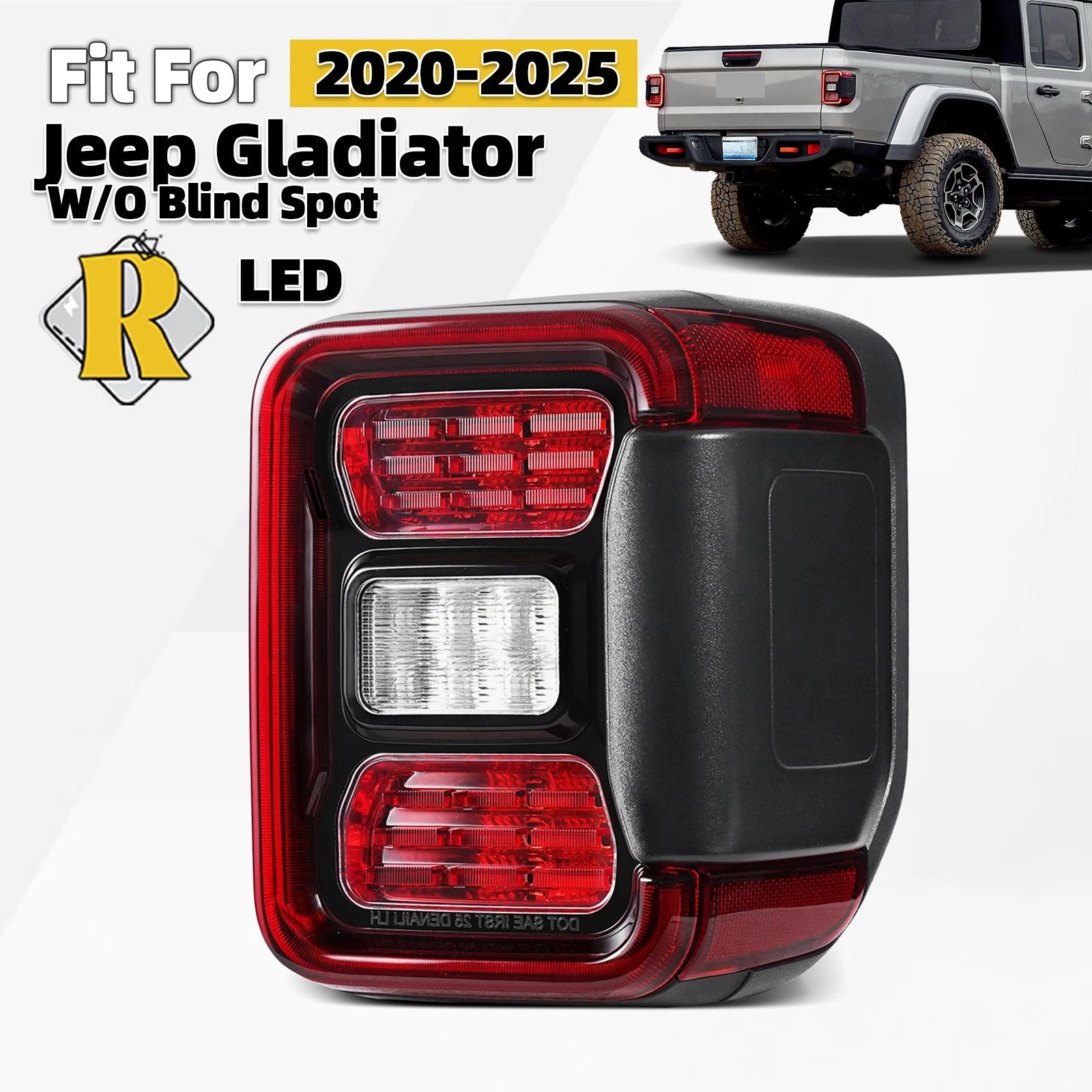 LED Tail Light Assembly for Jeep Gladiator (2020–2026) W/O Blind Spot Right