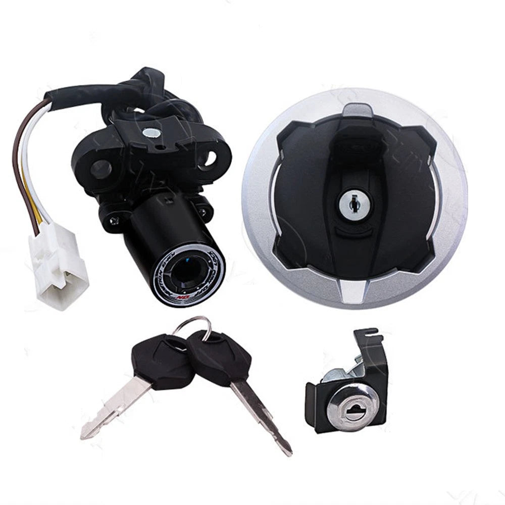Ignition Switch Gas Cap Seat Lock Set & 2X Keys for Kawasaki Ninja 400 (2018–2023)
