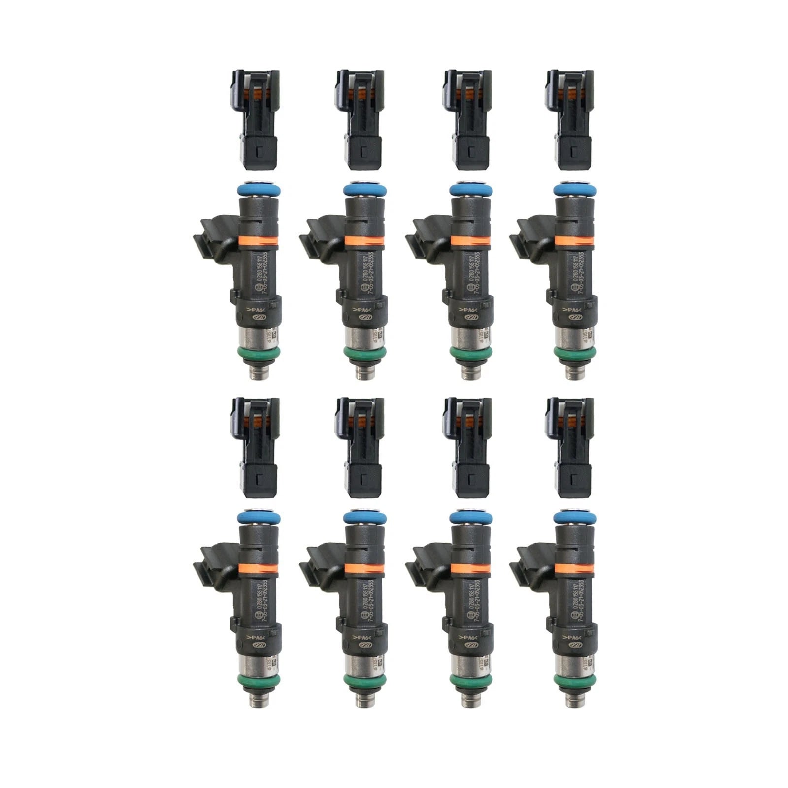 Set of 8 Bosch EV6/EV14 52LB/550CC Fuel Injectors 0280158117 for