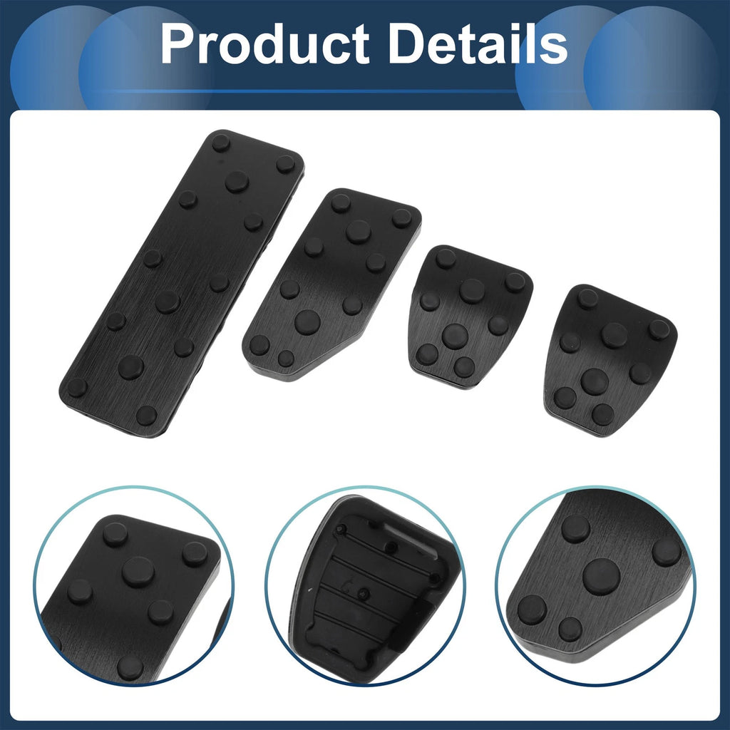 Set of 4 Foot Accelerator Pedal Covers for Subaru XV (2018–2021) Black