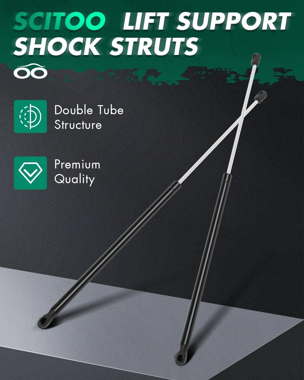 2 Pcs Front Hood Struts Lift Support for Ford F-450 Super Duty (2011–2016)