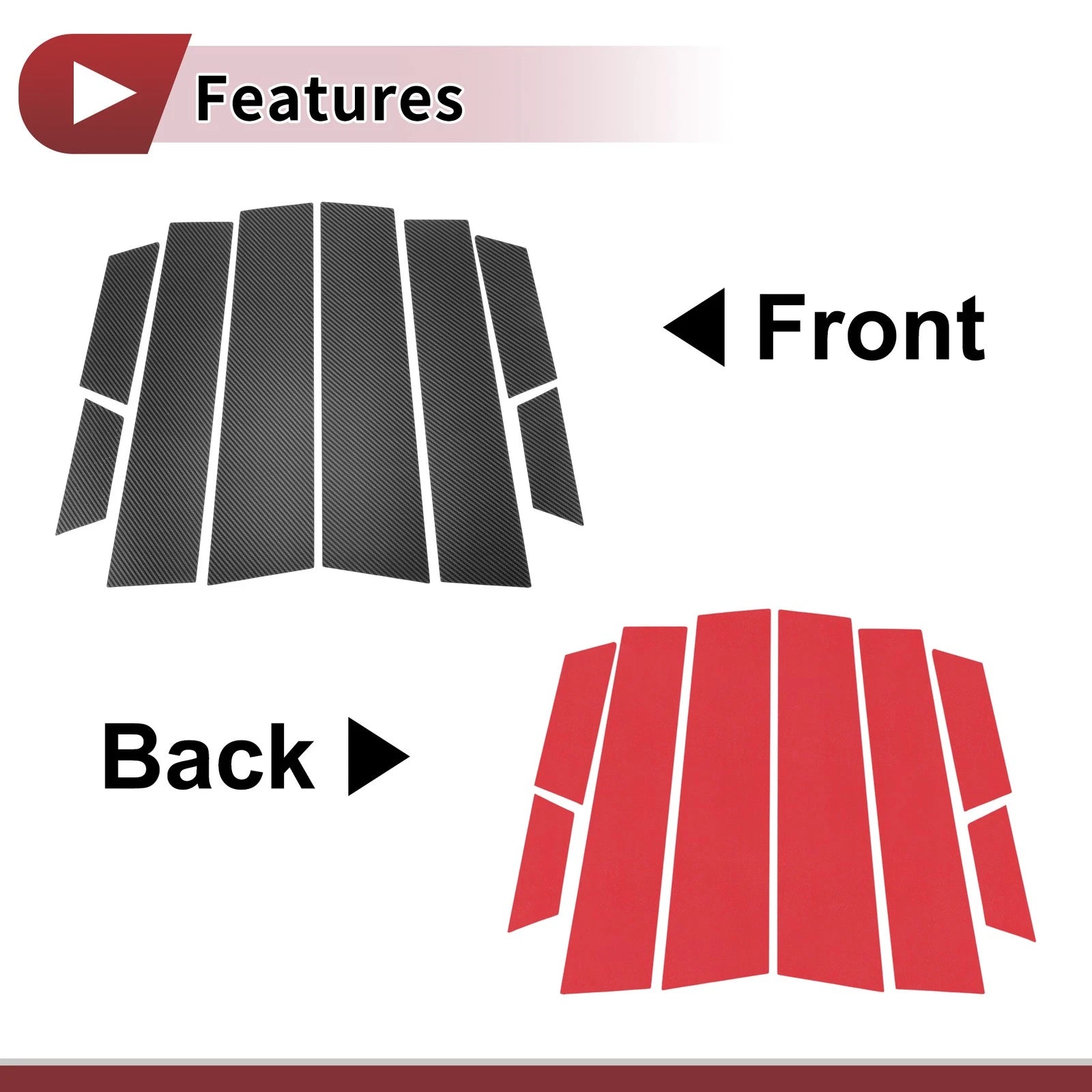 8 Pcs Door Pillar Window Trim for Honda HR-V (2022) Black Carbon Fiber