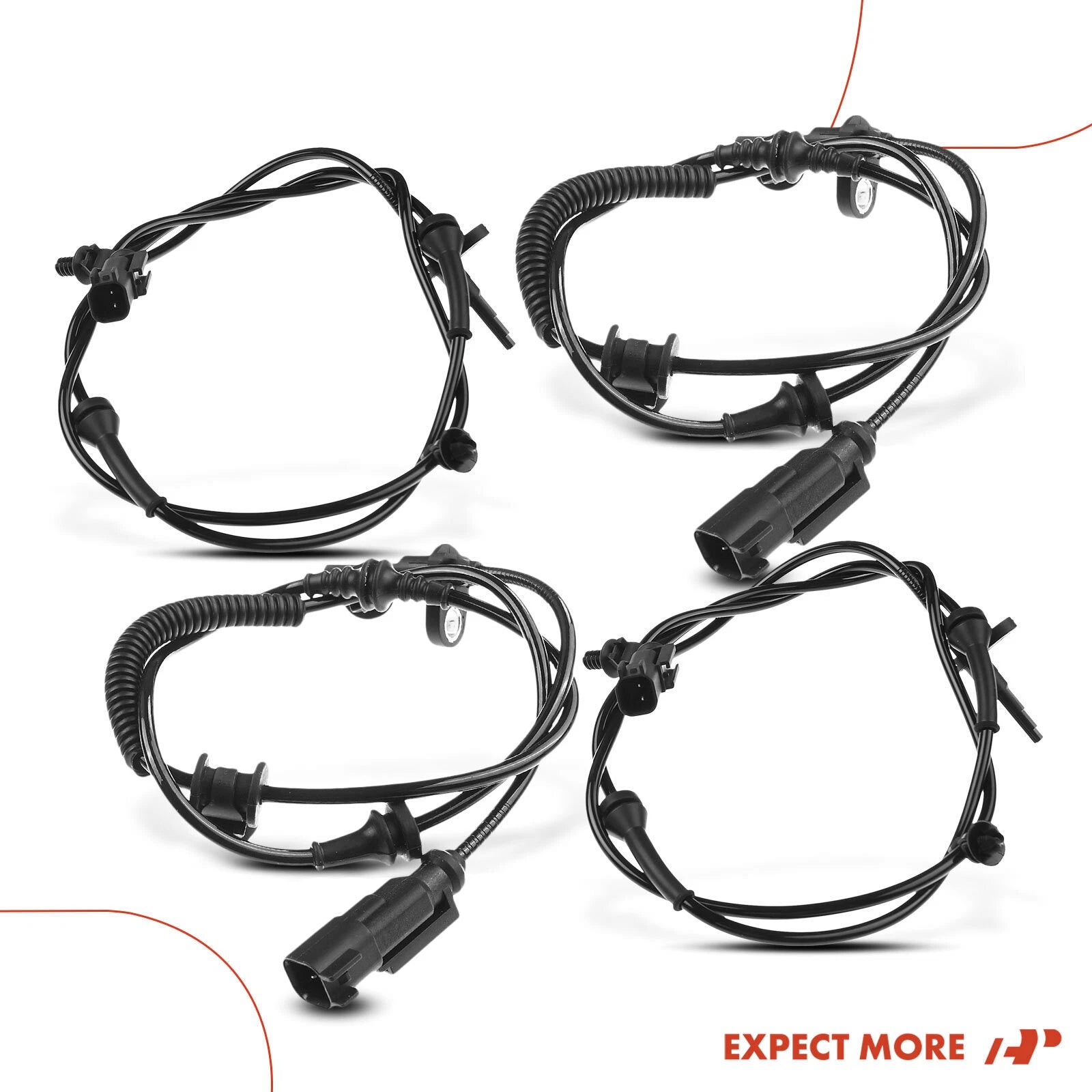 Set of 4 ABS Wheel Speed Sensors for Ford Explorer Lincoln MKS