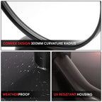 Universal Black Round Anti-Glare Bar-End Sideview Mirrors for Naked Bikes