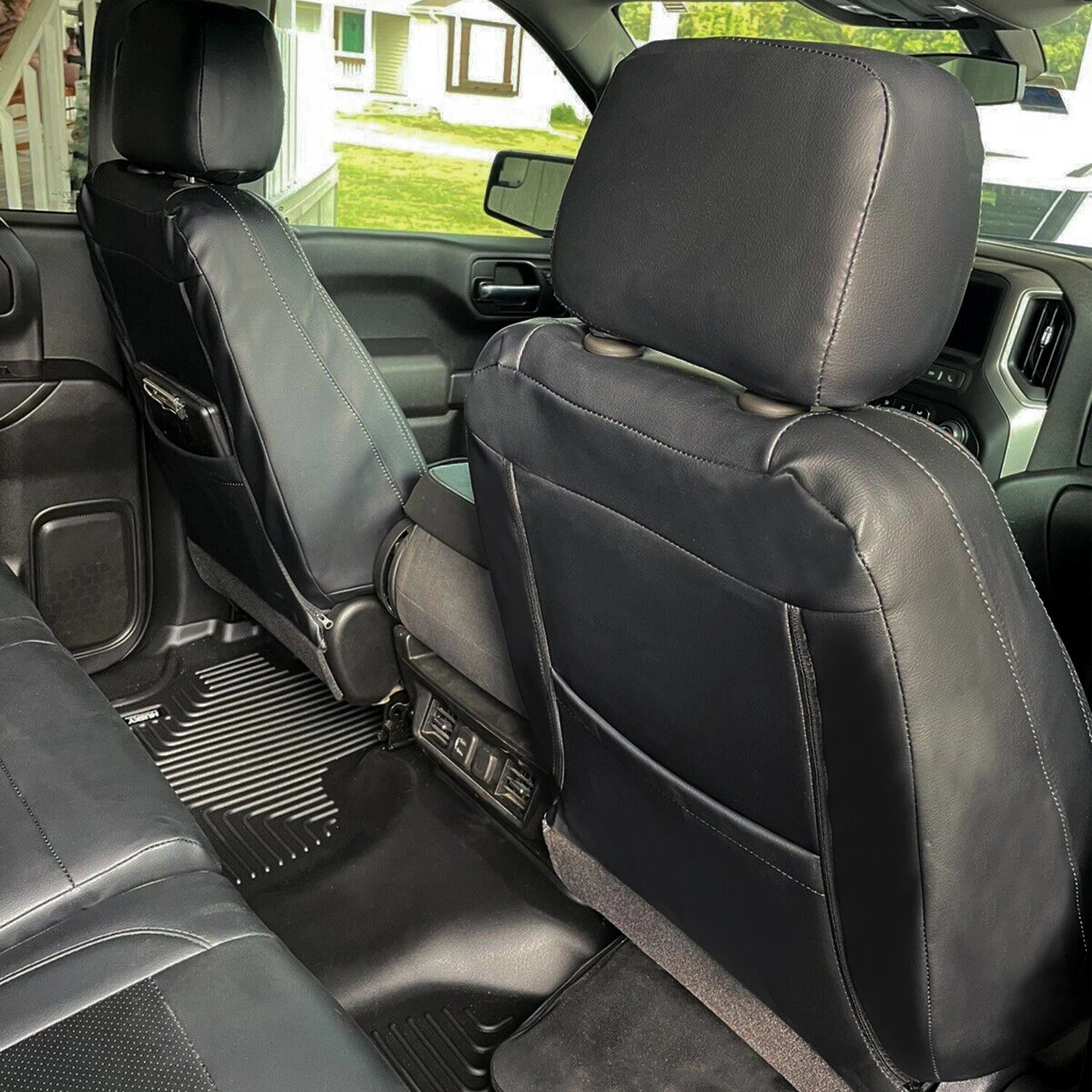 Full Kit Seat Covers for Chevy Silverado LT (2019–2021) Black Factory Style