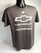 Chevrolet Performance Gray T Shirt Script Logo w Bowtie Emblem (2010–2024)
