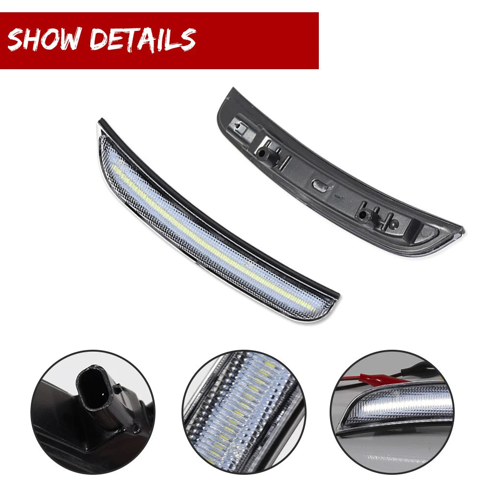 Set of 4 Clear White LED Side Marker Lights for Dodge Charger (2015–2023)