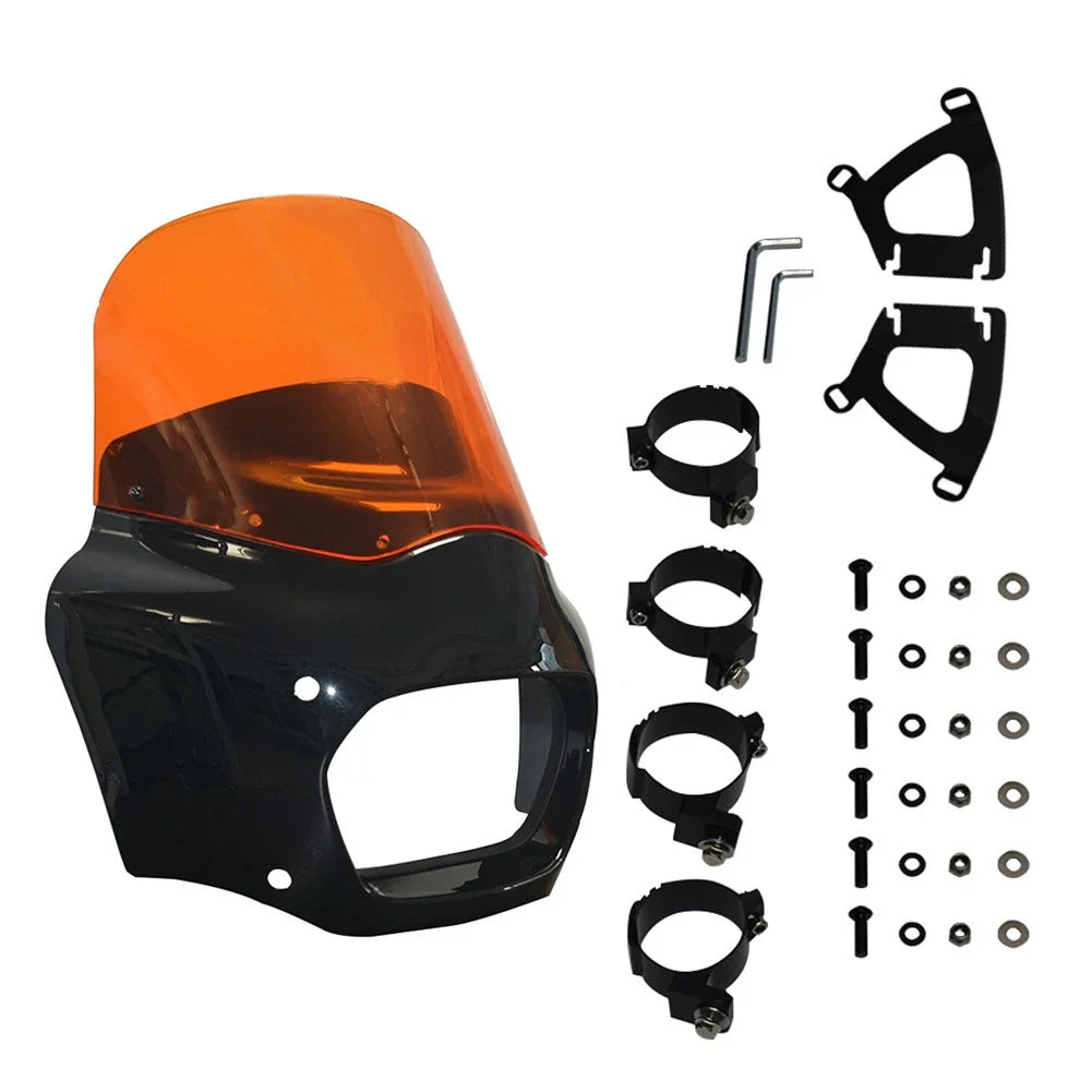 11" Orange Front Fairing Windshield for Harley Softail Fat Bob (2018-2019)