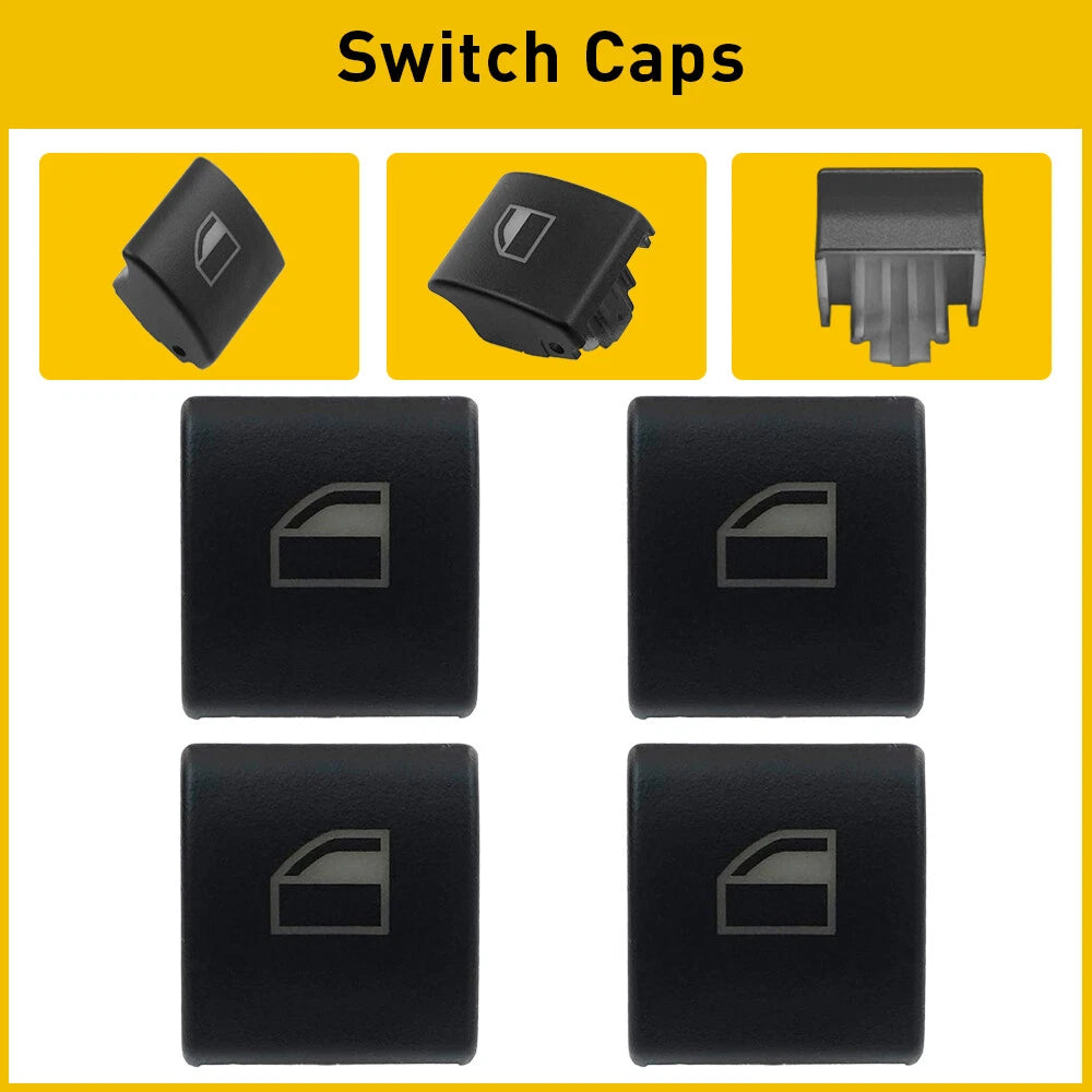 Set of 4 Window Switch Button Cover Caps for BMW E46 3-Series (1998–2006)