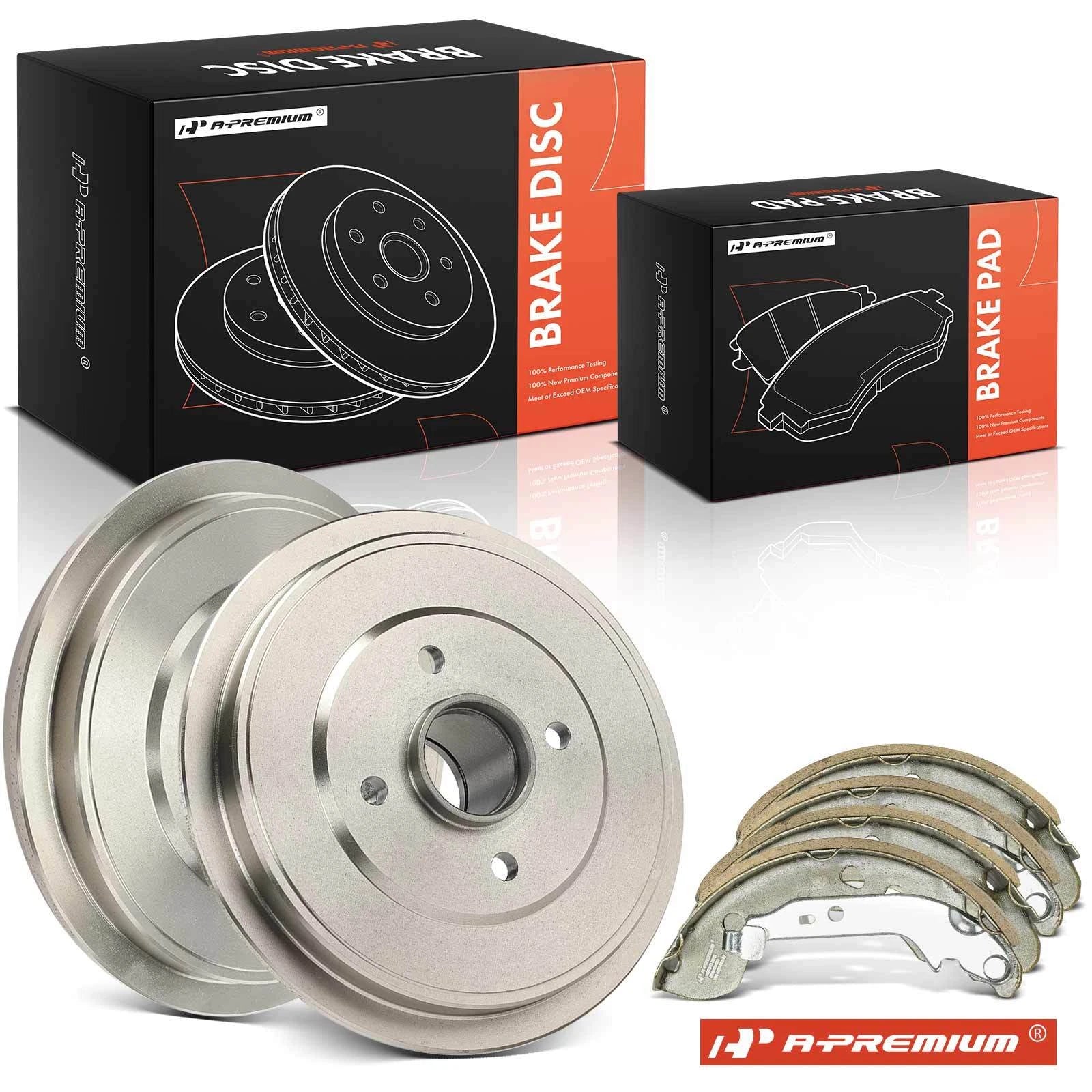Brake Drum and Ceramic Brake Shoe Set for Nissan Micra Versa Note (2015–2019)