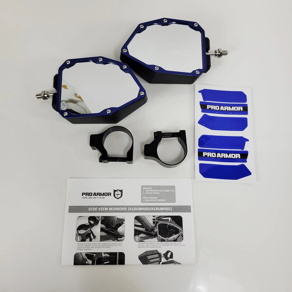 Pro Armor Side View Mirrors for Kawasaki Can-Am (Universal, 2" Clamp)