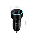 3.1A Dual USB Car Phone Charger for Universal Vehicles (LED Display)