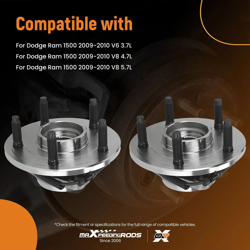 Front Wheel Bearings and Hubs for Dodge Ram 1500 (2009–2010) BR930808