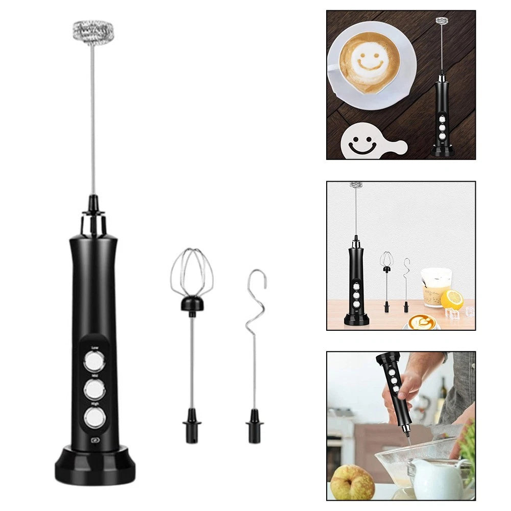 Electric Whisk for Creamy Milk Foam (USB Powered, Adjustable Speeds)