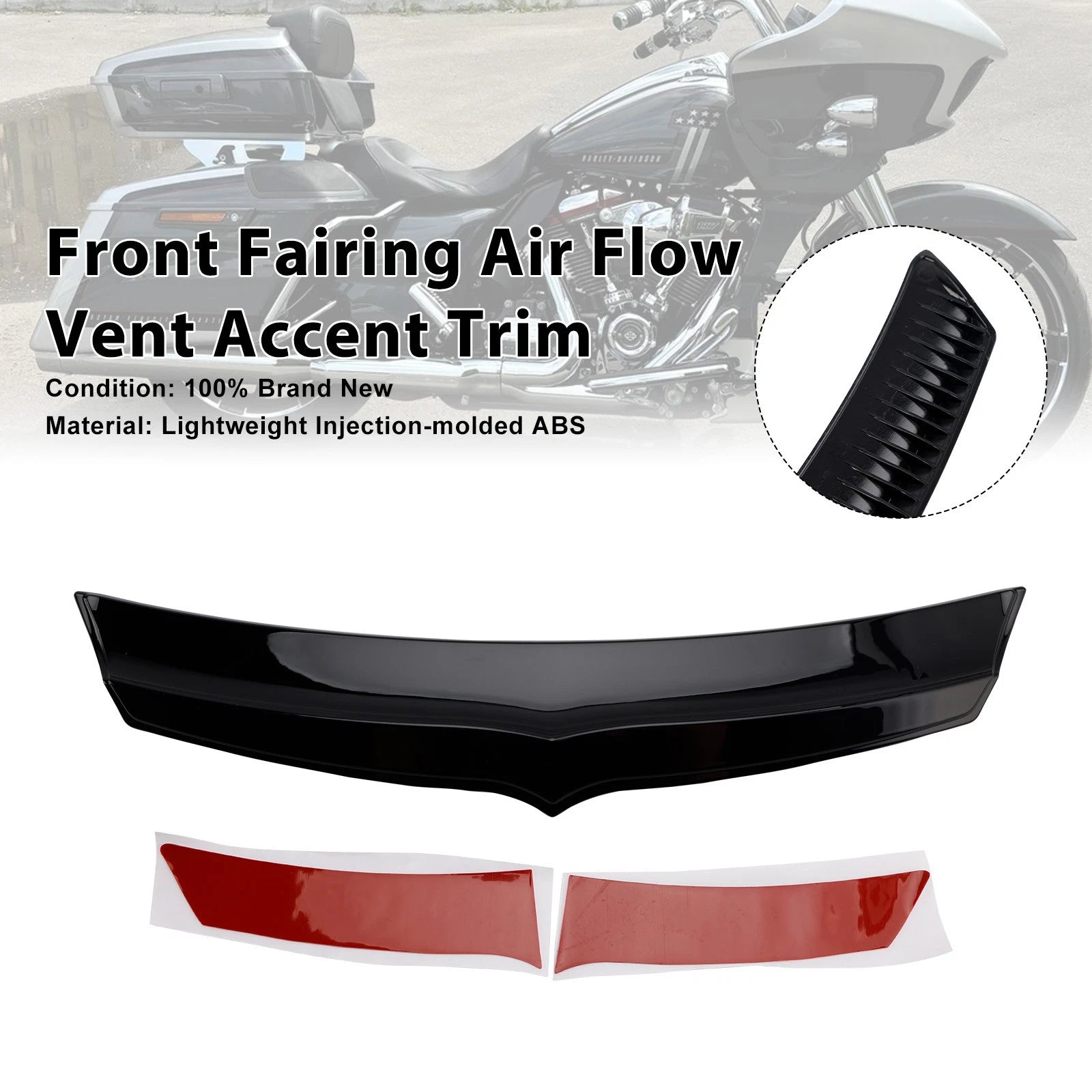 Front Fairing Air Flow Vent Accent Trim for Road Glide FLTRX (2015–2023) Black