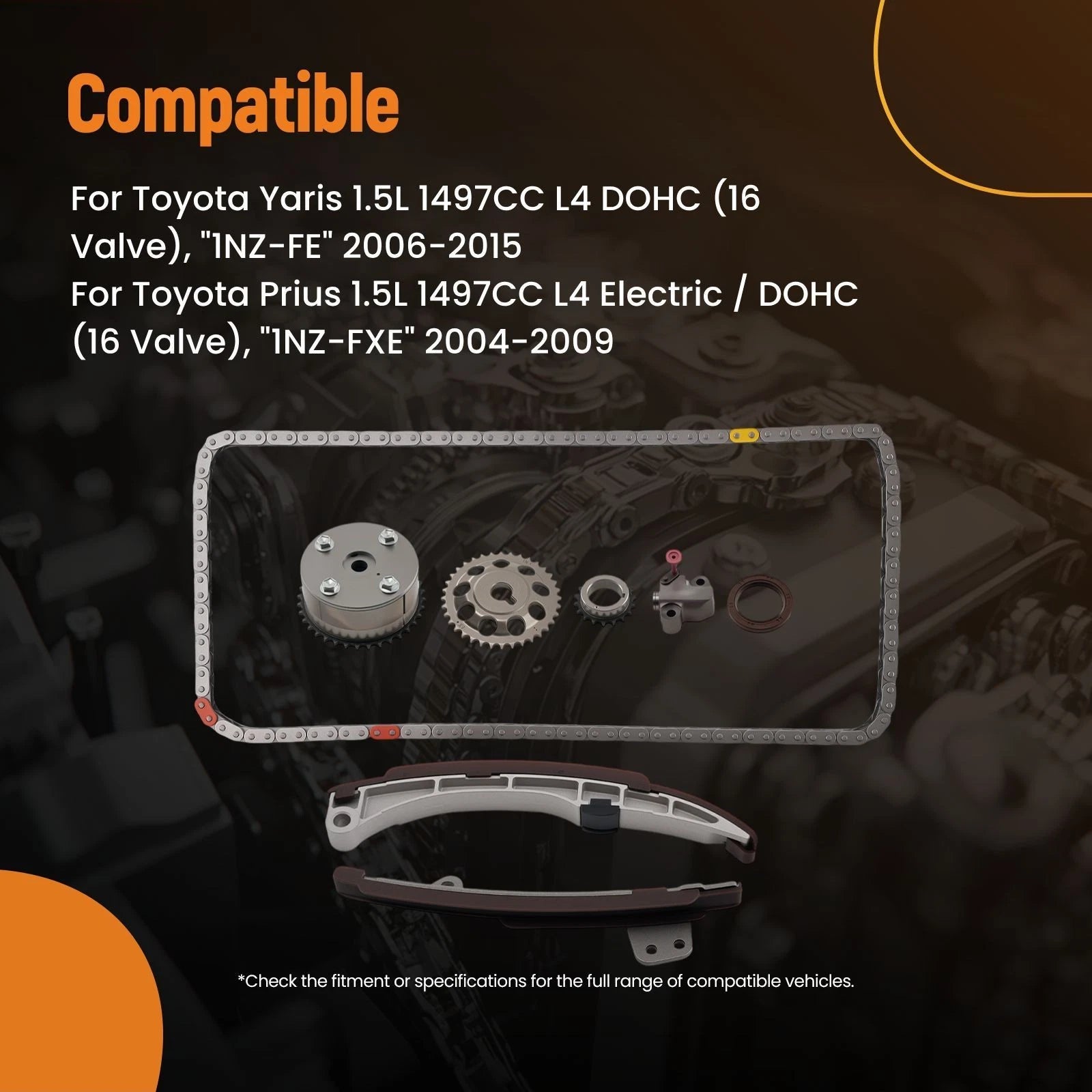 Front Timing Chain Kit for Toyota Prius 1.5L (2004–2009) 13559-21030