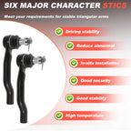 2Pcs Front Outer Tie Rod Ends for Nissan Frontier Pathfinder Xterra (2005–2012)