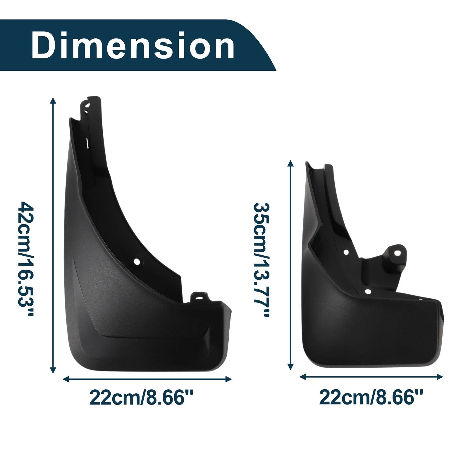 Set of 2 Mud Flaps Splash Guards for Mercedes Benz GLE (Without Pedal)