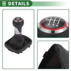 6 Speed Shift Knob with Cover for Audi A3 8P (2003–2013) Chrome Red Black
