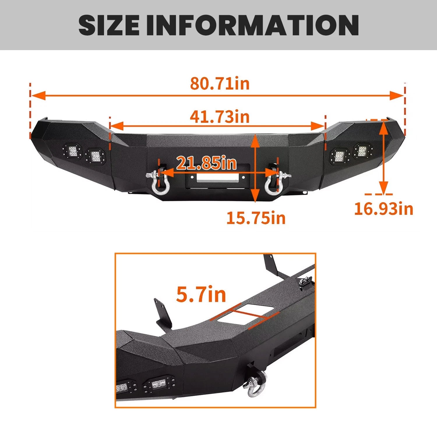 Front Bumper for Toyota Tundra (2007–2013) Steel Winch Ready w/ D Rings & Lights