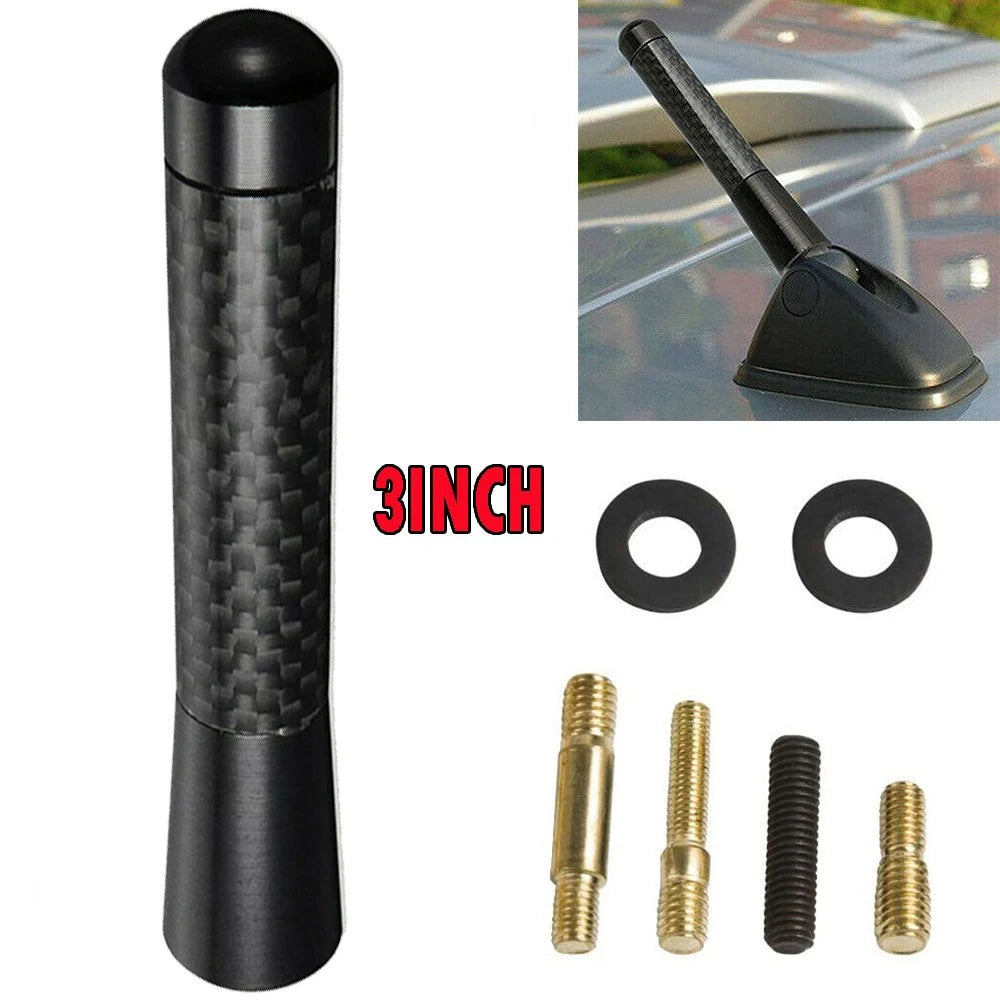 3" Carbon Fiber Roof Antenna for Universal Vehicles (Fits Most Models)