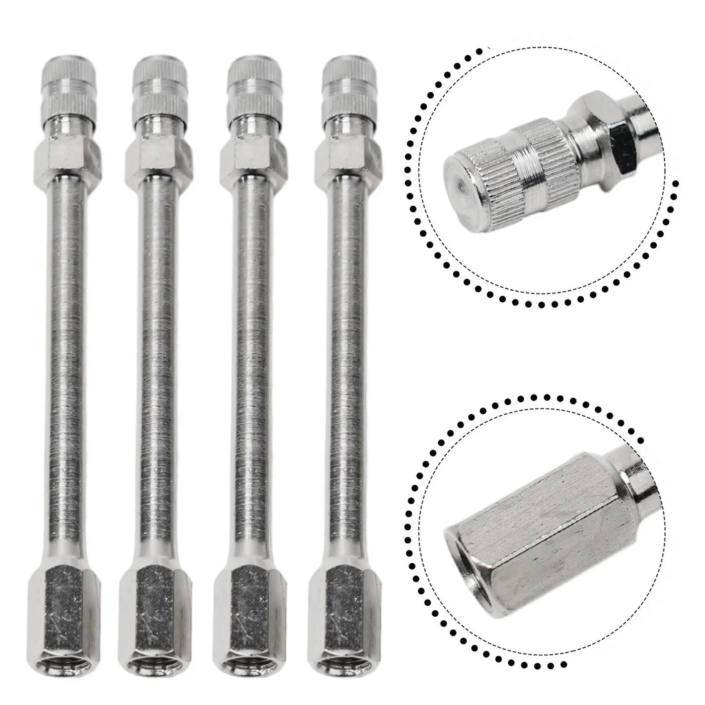 4pcs Tyre Wheel Valve Extension Extender Cap Metal Stem for Auto Car Truck