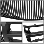 Matte Black Badgeless Vertical Slat Front Grille for Blazer C/K Tahoe (1994–2020)