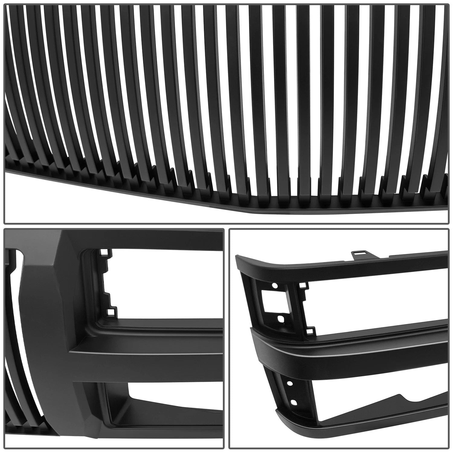 Matte Black Badgeless Vertical Slat Front Grille for Blazer C/K Tahoe (1994–2020)