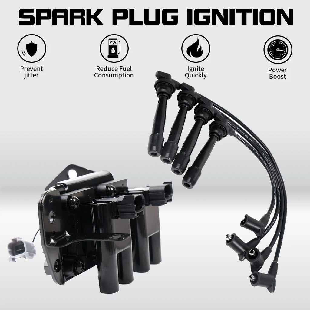 Ignition Coil & Spark Plug Wire Set for Hyundai Accent (2001–2005) UF424 27301-26600