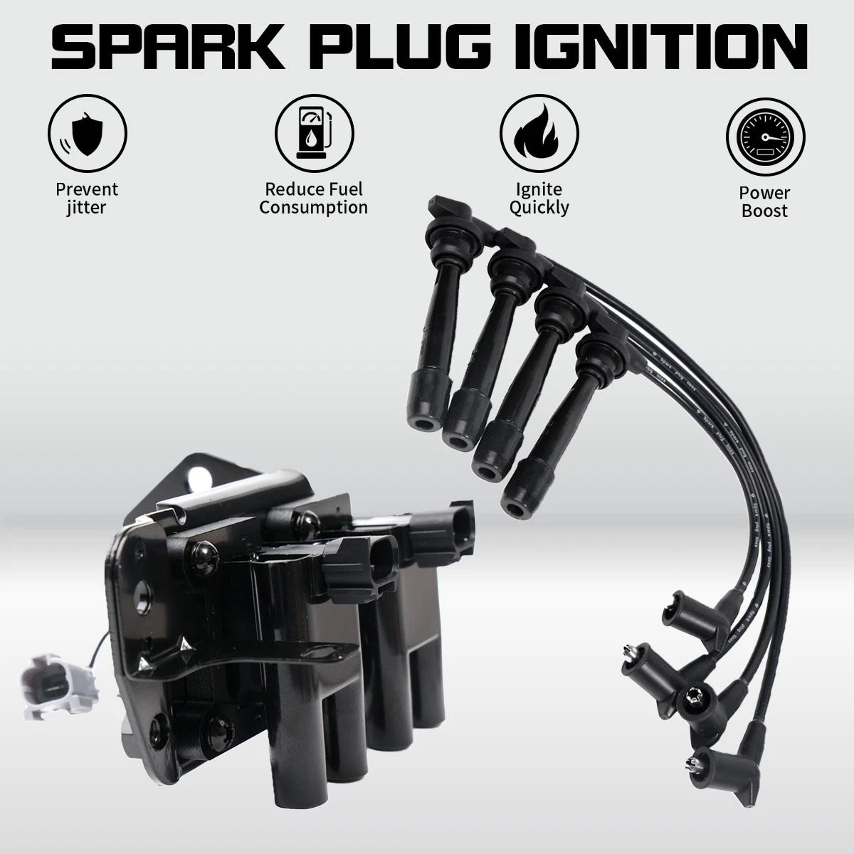 Ignition Coil & Spark Plug Wire Set for Hyundai Accent (2001–2005) UF424 27301-26600