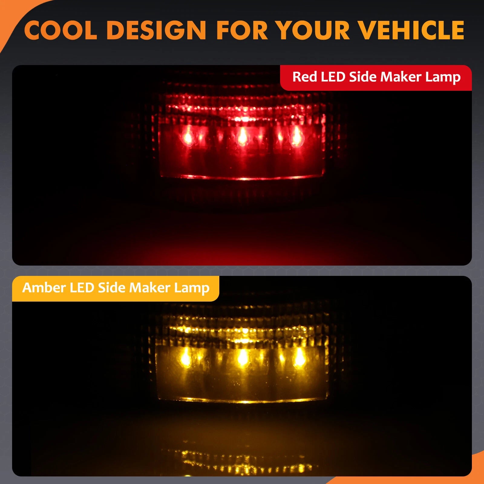Dually Bed LED Side Marker Lights for Chevy Silverado GMC 2500HD 3500HD (2001–2014)