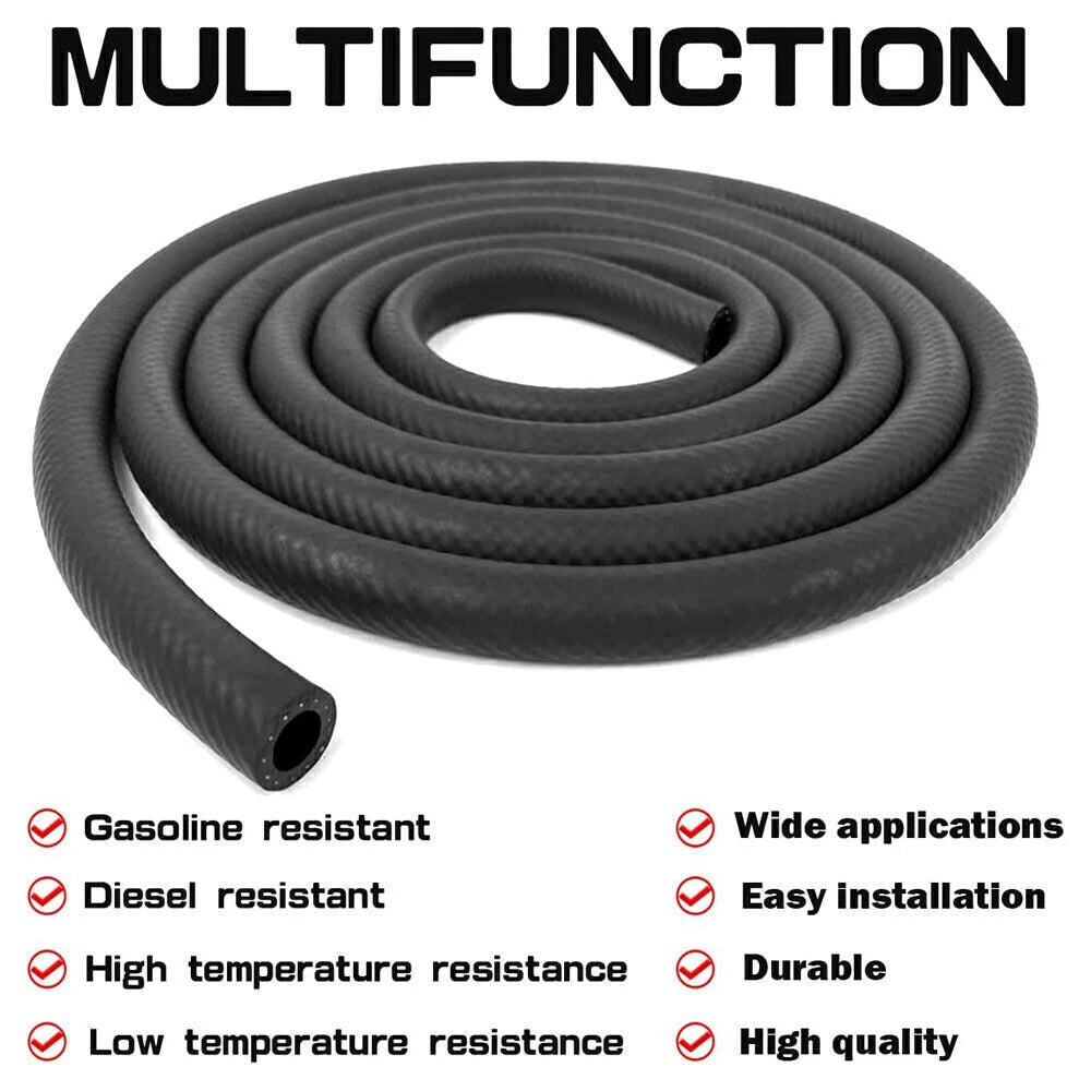 Fuel Line Hose for Gas Applications (5FT/10FT) Rubber NBR 1/2"