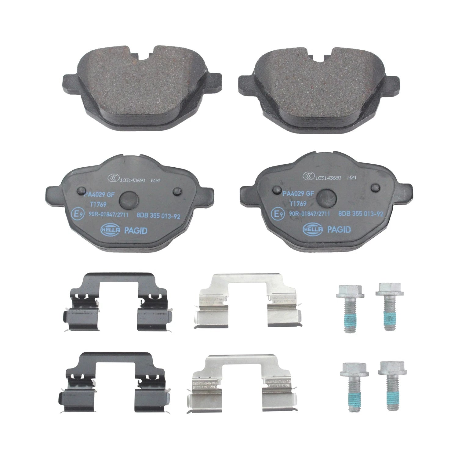 Set of 4 Hella Rear Low-Metallic Brake Pads for BMW F10 I12 F25 F26 E89
