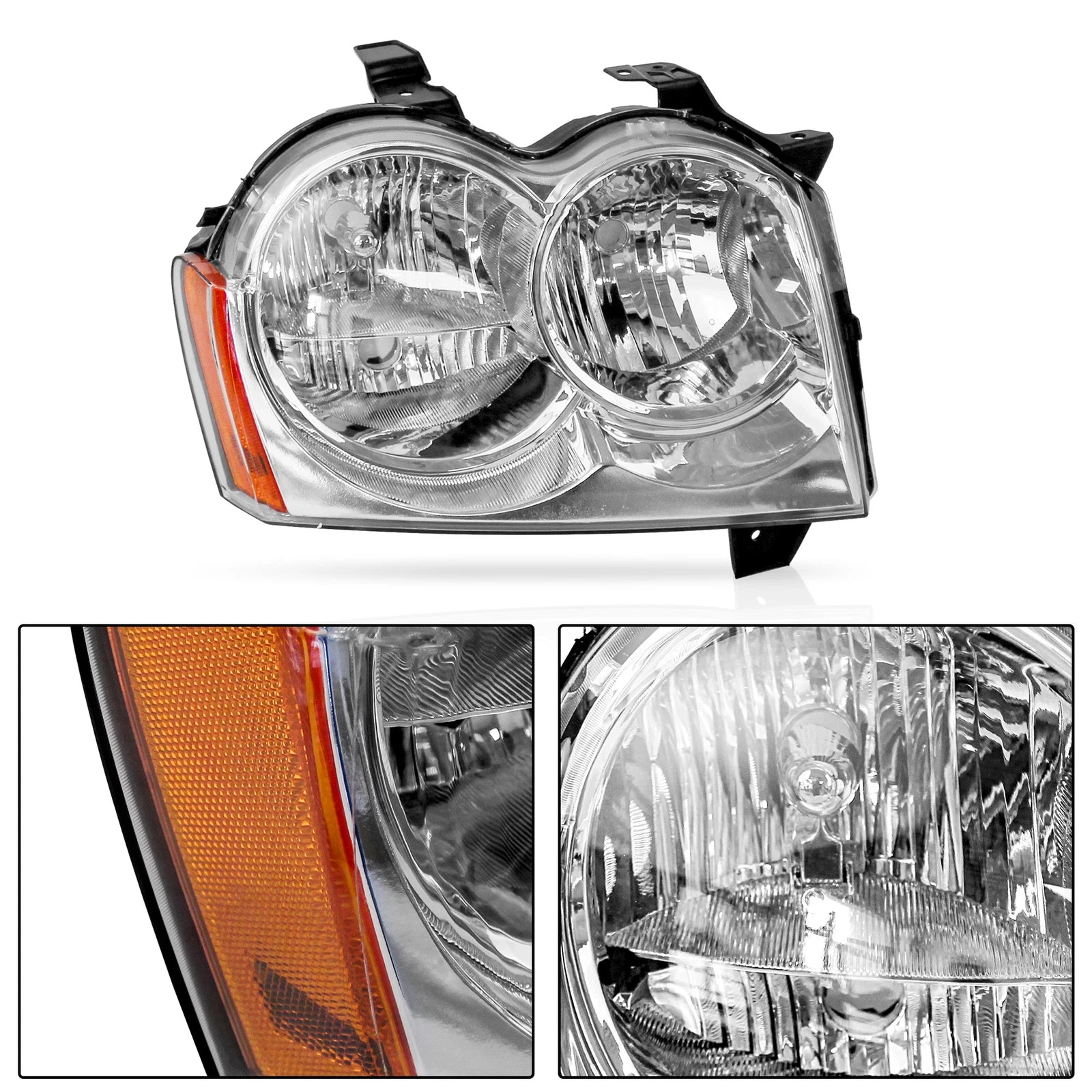 Set of 2 Headlights for Jeep Grand Cherokee (2005-2007)