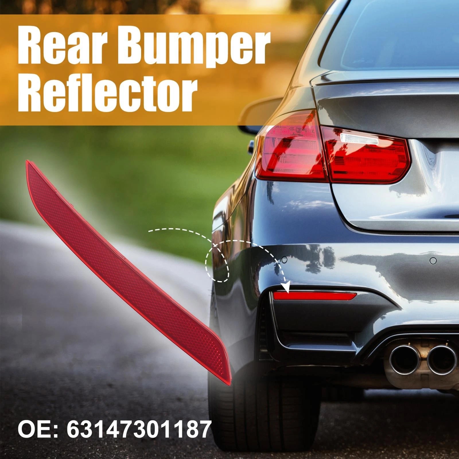 Rear Bumper Reflector Strip Cover Left for BMW 430i 440i (2014–2020) 63147301187