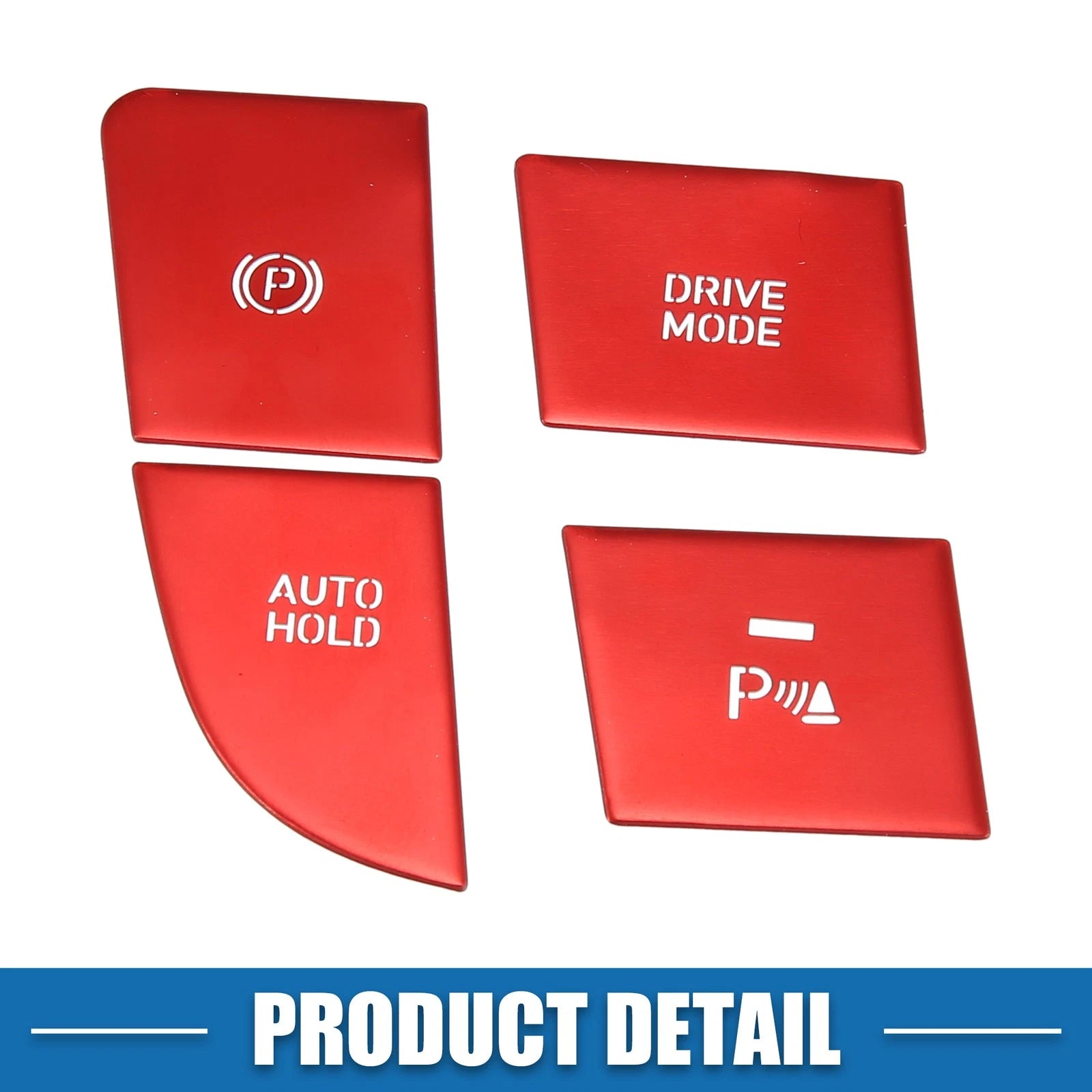 Set of 4 Handbrake Drive Mode Switch Button Covers for Hyundai Elantra (2021–2023) Red