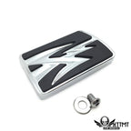 Chrome Lightning Flash Large Brake Pedal Pad for Harley Dyna FLD (2012–2017)