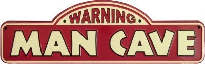 Warning Man Cave Sign for Garage (Rectangle Tag)