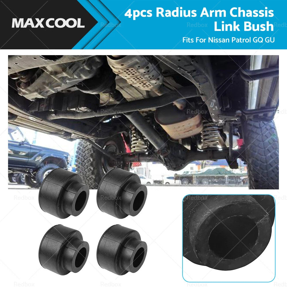 Set of 4 Radius Arm Chassis Link Bush for Nissan Patrol GQ Y60 GU Y61
