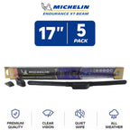Set of 5 Michelin Endurance XT Beam Wiper Blades 17" All-Weather