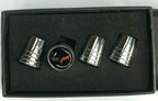 Valve Stem Caps With Corvette C6 Emblem Premium Chrome Tapered Licensed (1997–2004)