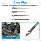 4X Glow Plug Kit for Mitsubishi Triton Challenger 4M41T 4D56T