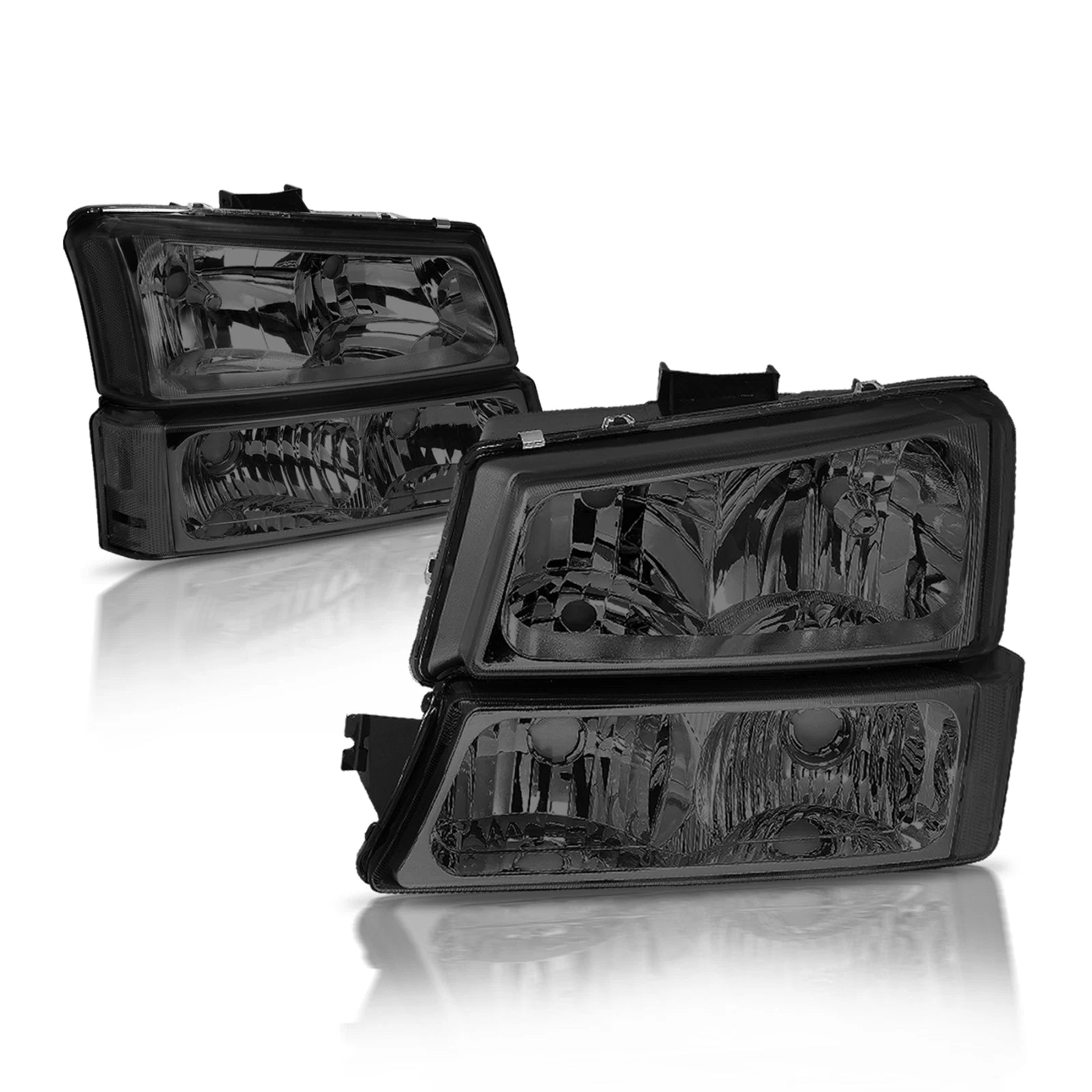 Smoked Housing Clear Corner Headlights for Chevrolet Silverado (2003–2006)