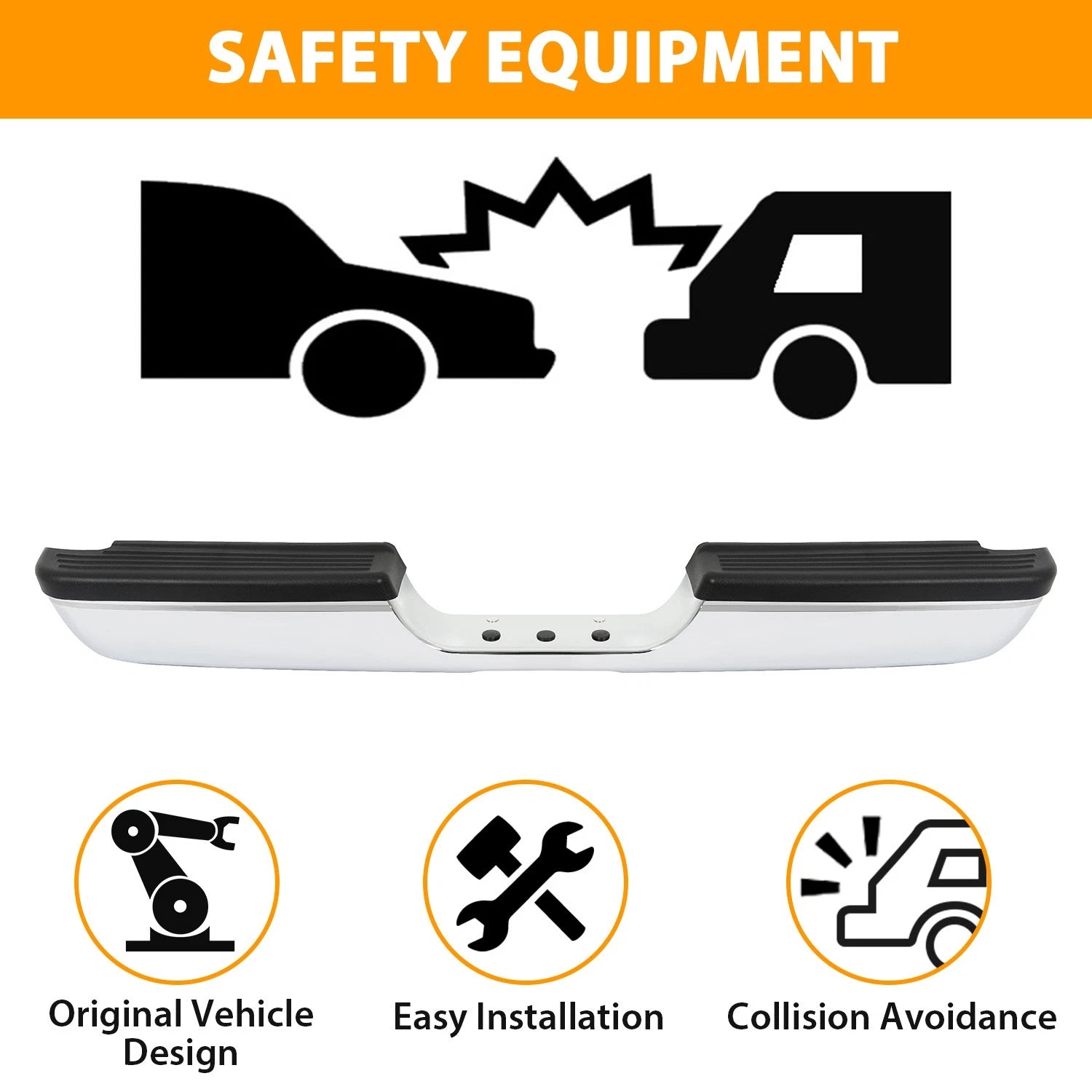 Chrome Steel Rear Bumper for Dodge Ram 1500 2500 3500 (1994–2002)
