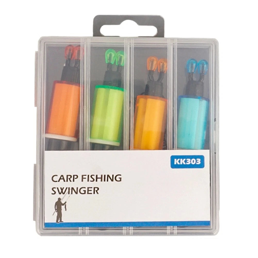 Set of 4 Carp Fishing Signal Alarms with Storage Box for Lake River Bank Fishing
